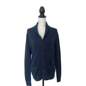 Hollister Womens Blue Knit Button Up Rolled Collar Cardigan Sweater Size S